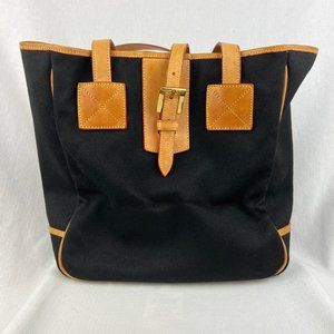 Vintage Dooney & Bourke Black Canvas Purse Tote